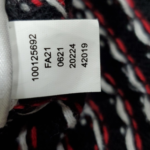 Karen Scott bird's eye turtleneck sweater women's small black red white cotton - Picture 11 of 11
